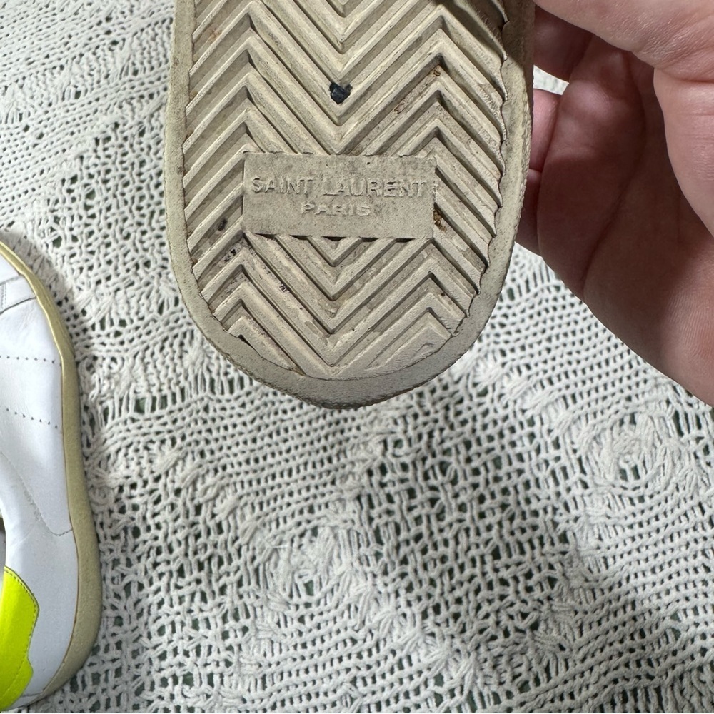 Saint Laurent Court Classic Leather Sneakers Size 38 1/2 - Picture 6 of 9